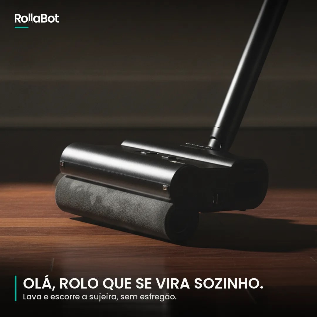 Olá, rolo que se vira sozinho. Lava e recolhe a sujeira sem esfregão.